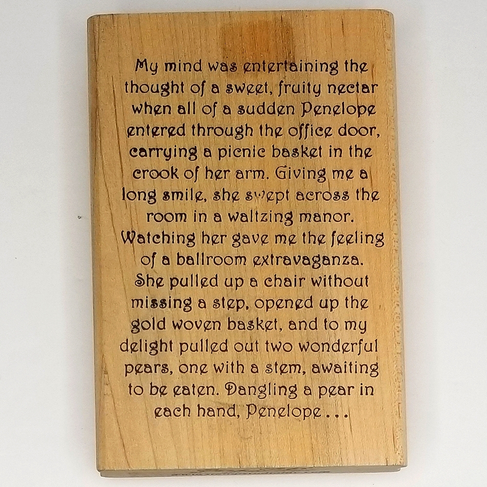 Stamp Studio Inc "The Odyssey" Book Excert Wooden Rubber Stamp